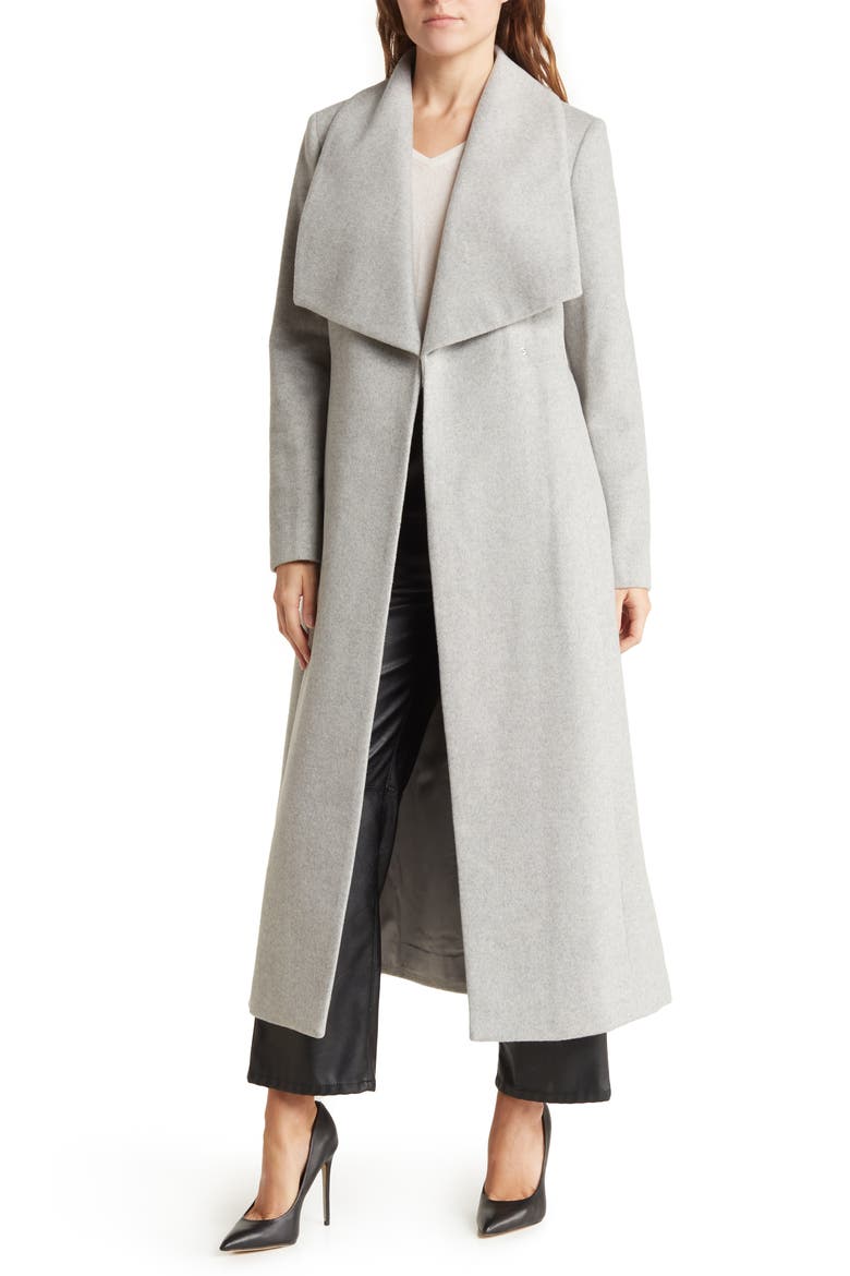 Slick Wool Blend Wrap Coat, Main, color, LIGHT GREY
