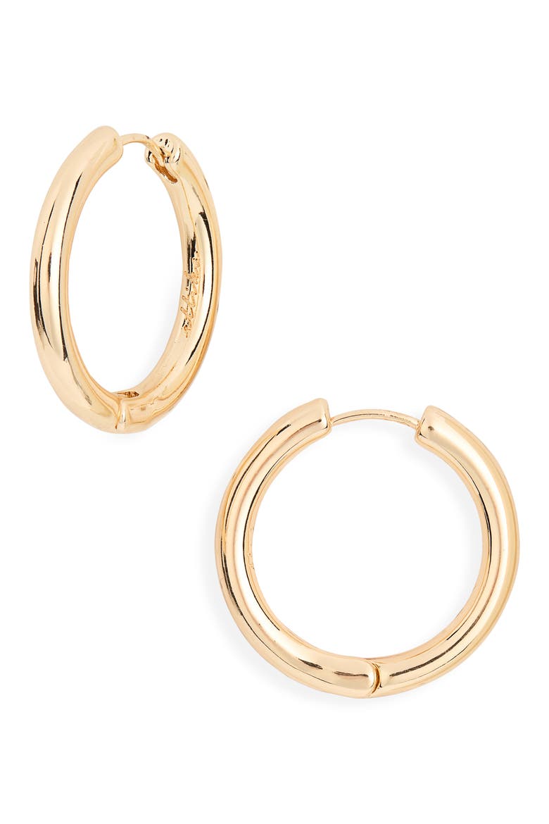 Everyday Round Hoop Earrings, Main, color, GOLD
