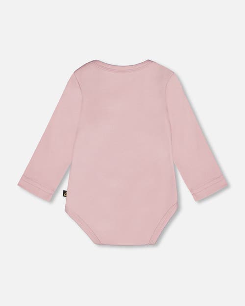 Deux Par Deux Organic Cotton Long Sleeve Romper In Pink