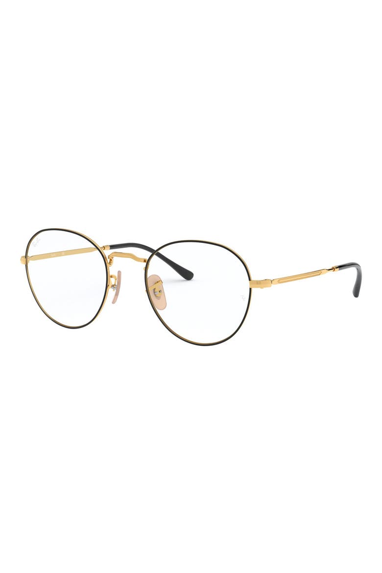 49mm Round Optical Glasses, Alternate, color, GOLD BLACK