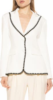 Alexia Admor Contrast Embroidered Blazer