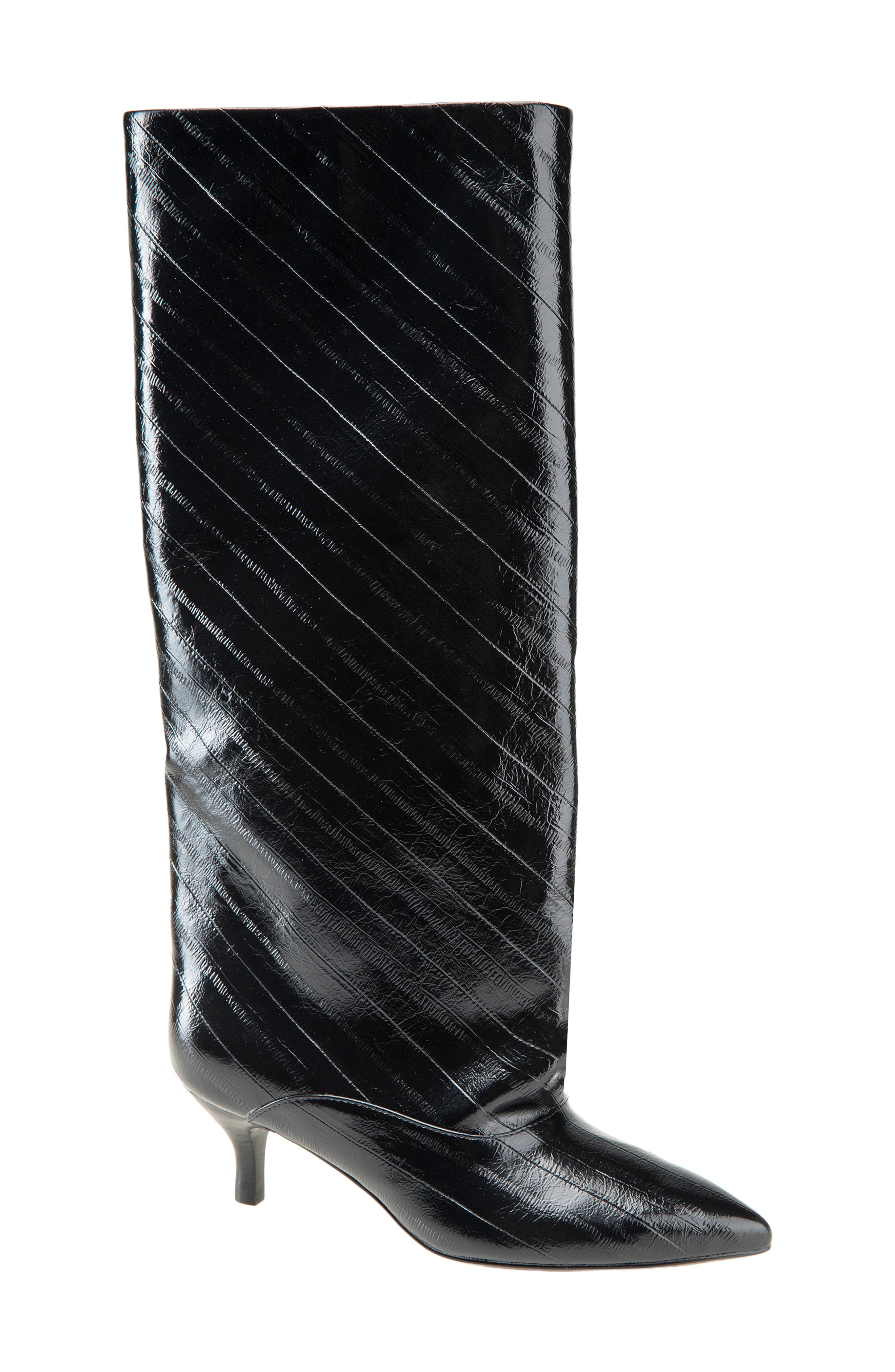 Brisbane Kitten Heel Pointed Toe Knee High Boot, Main, color, BLACK