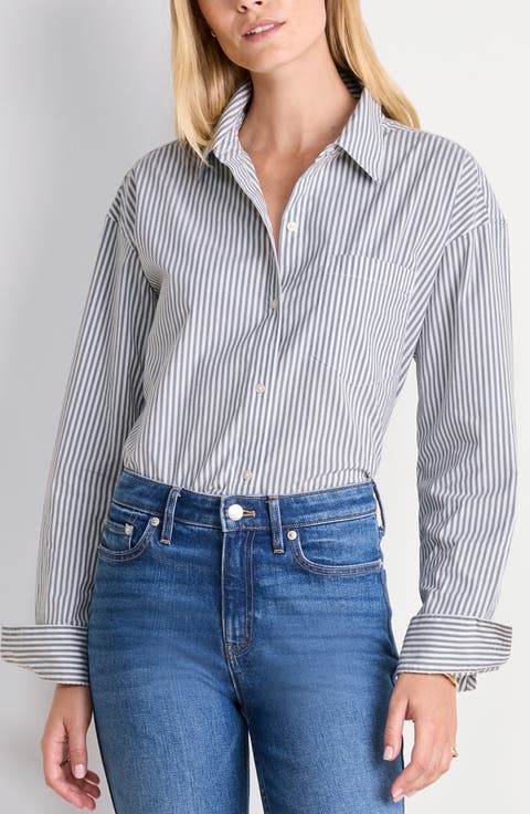 Birdie Stretch Cotton Button-Up Shirt