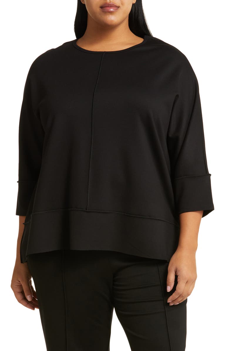 Jones New York Serenity Three Quarter Sleeve Knit Top, Main, color, Jones Black
