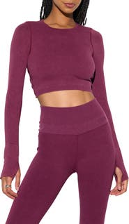Spiritual Gangster Liberty Mineral Wash Rib Crop Top