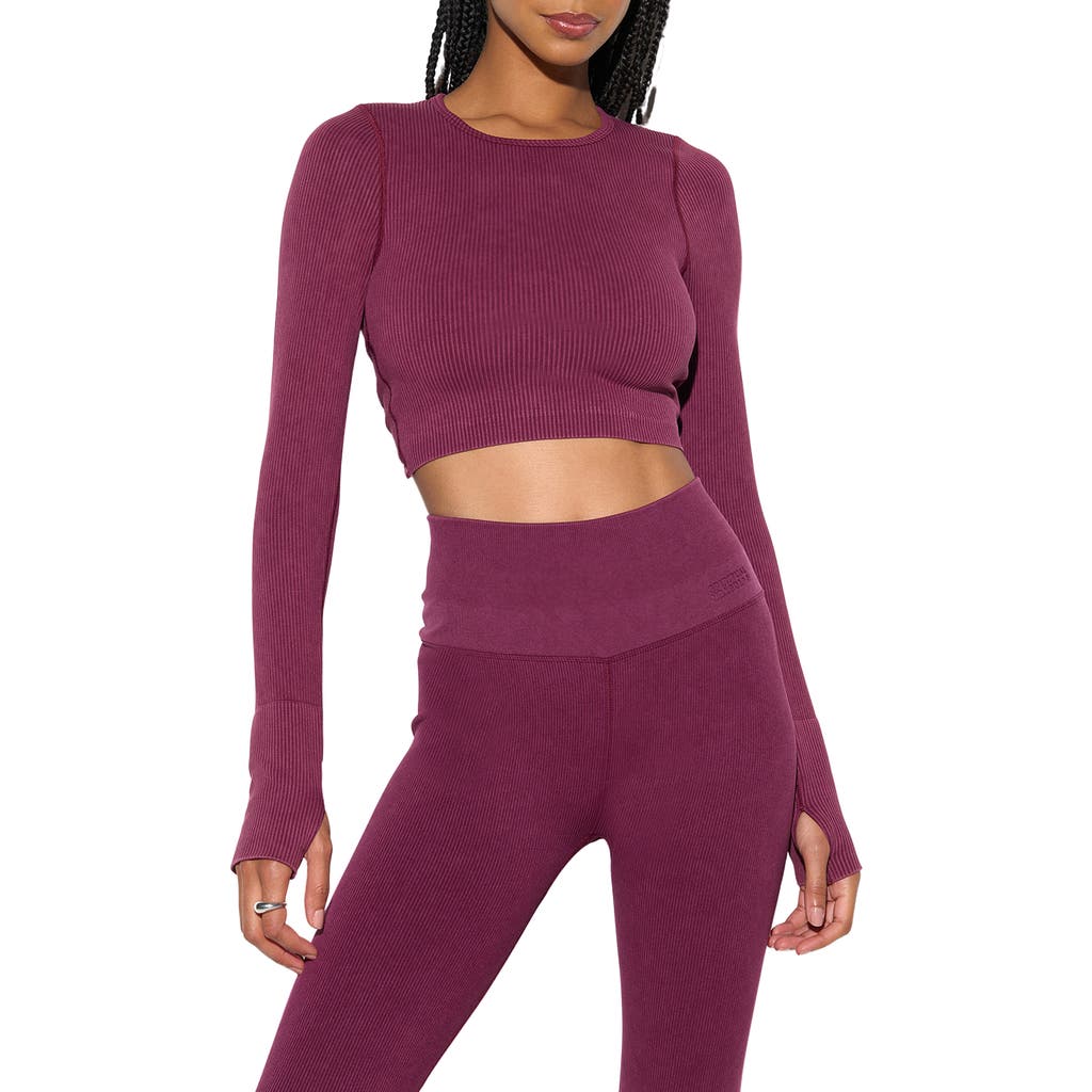 Spiritual Gangster Liberty Mineral Wash Rib Crop Top In Multi