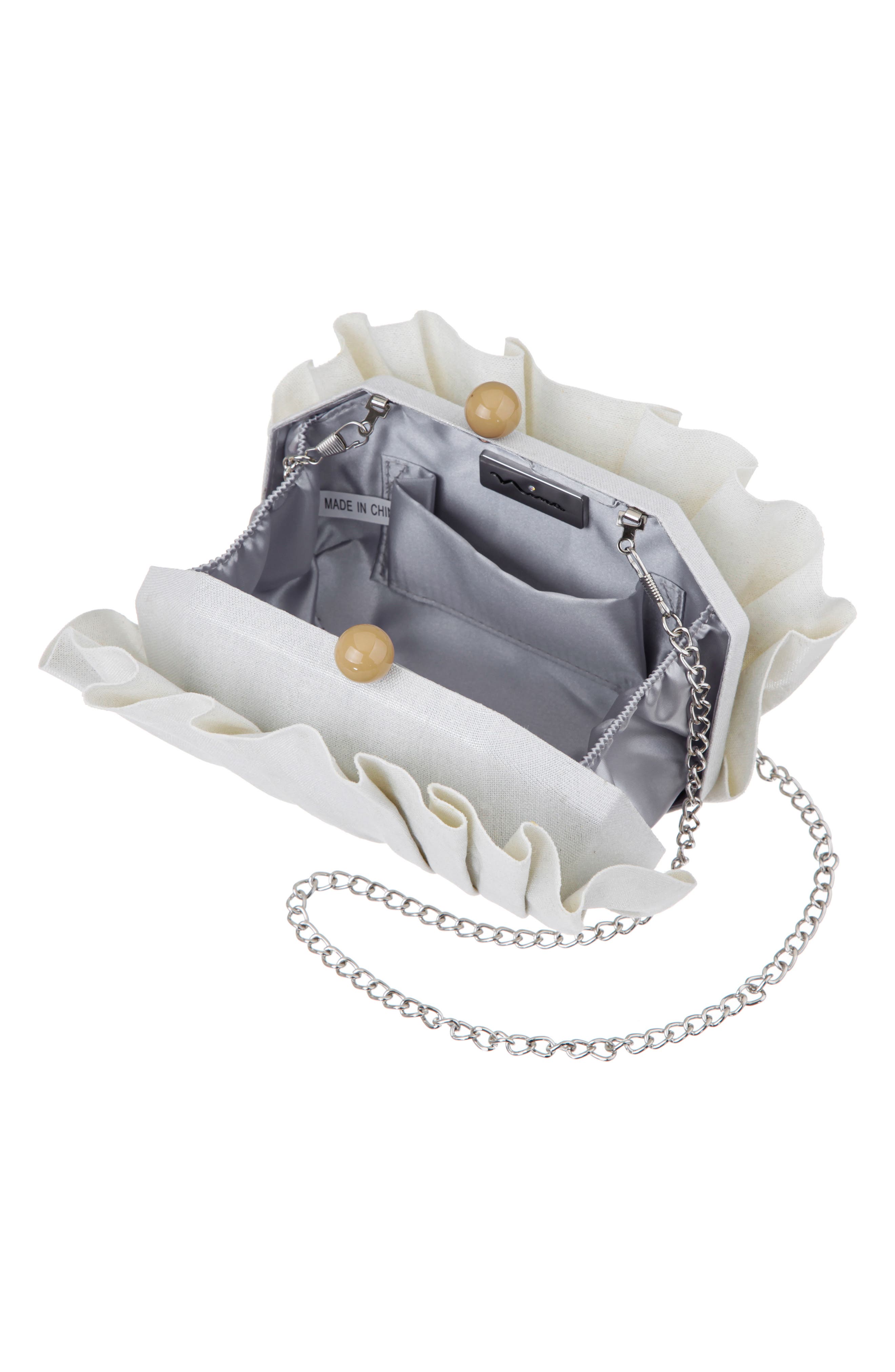 Nina Reef Clutch, Alternate, color, Silver