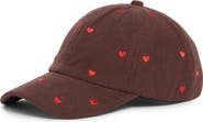 BCBG Heart Embroidered Corduroy Baseball Cap
