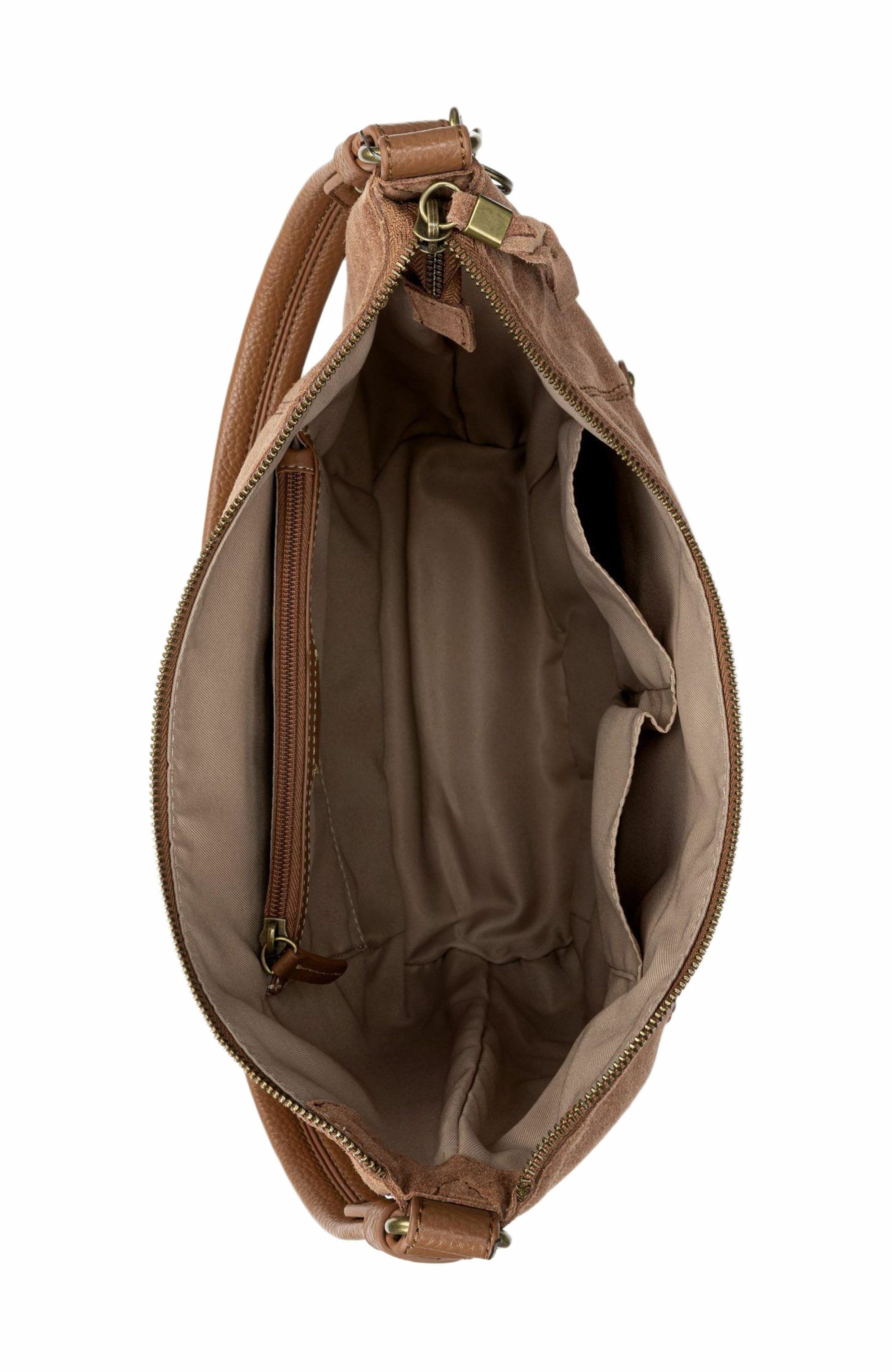 Sequoia Hobo Leather Bag, Alternate, color, Tobacco Suede