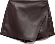 MANGO Wrap Faux Leather Skort