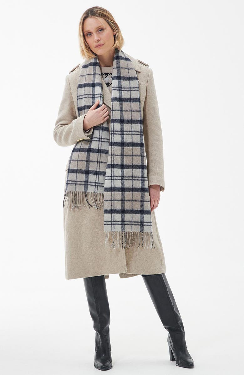 Barbour Jemma Plaid Double Face Lambswool Fringe Scarf, Alternate, color, 