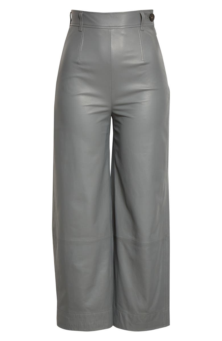 Vince Leather Wide Leg Crop Pants, Alternate, color,