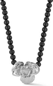 SPHERA MILANO Orchid Pendant Beaded Necklace