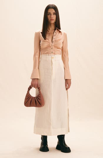 Gabbi Ruched Faux Leather Hobo