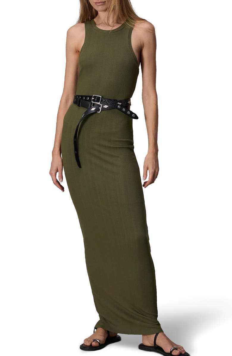 rag & bone Luca Rib Tank Maxi Dress, Main, color, Dark Olve
