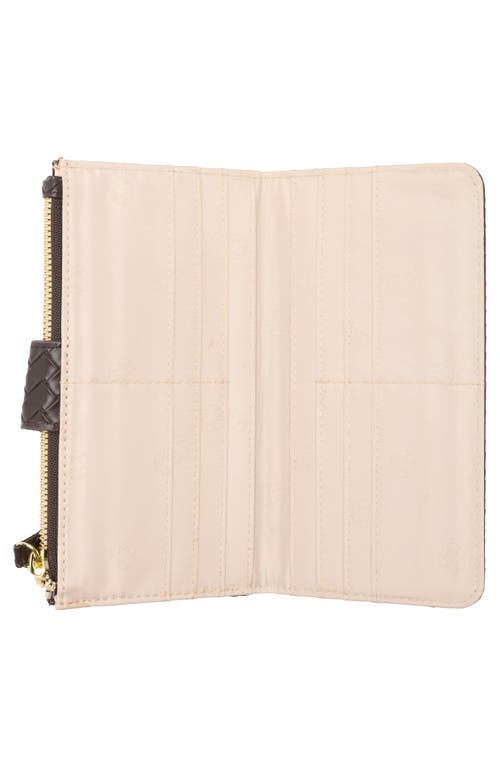 Mundi Small Leather Goods Lottie Woven Wallet In Brown