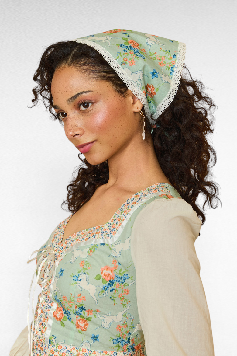 Hayley Handkerchief Headpiece, ModCloth x Gunne Sax, Main, color, Unicorn Tapestry