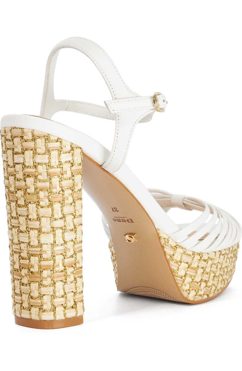 Dune London Minogue Ankle Strap Platform Sandal, Alternate, color, White