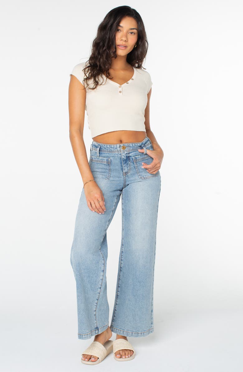 Roxy Coffee Date Crop Top, Alternate, color, Cloud Dancer Solid
