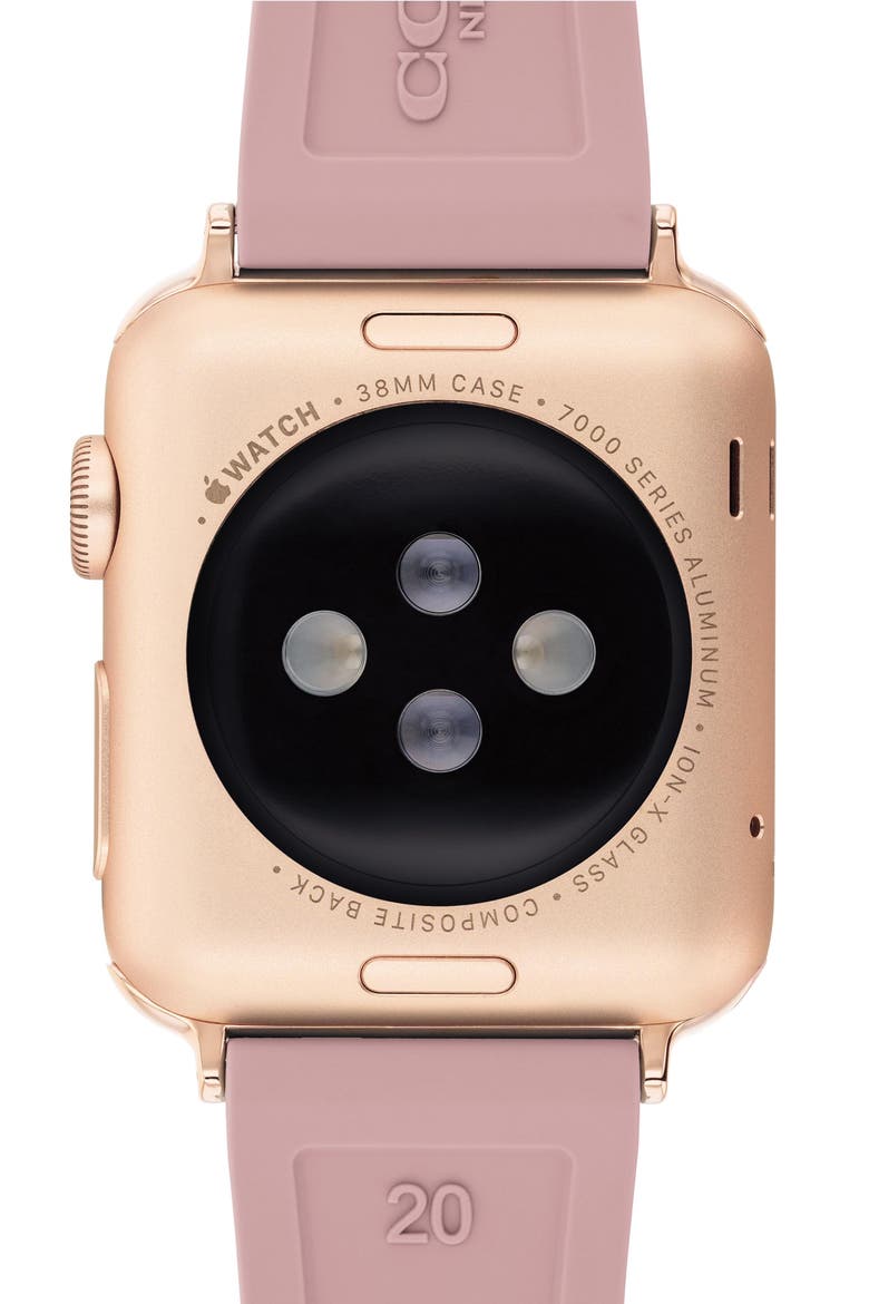 Signature C Rubber Apple Watch® Watchband, Alternate, color, PINK