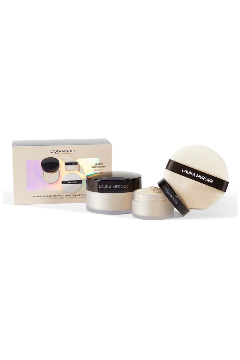 Translucent Loose Setting Powder Duo & Velour Puff Set $80 Value, Main, color, NO COLOR