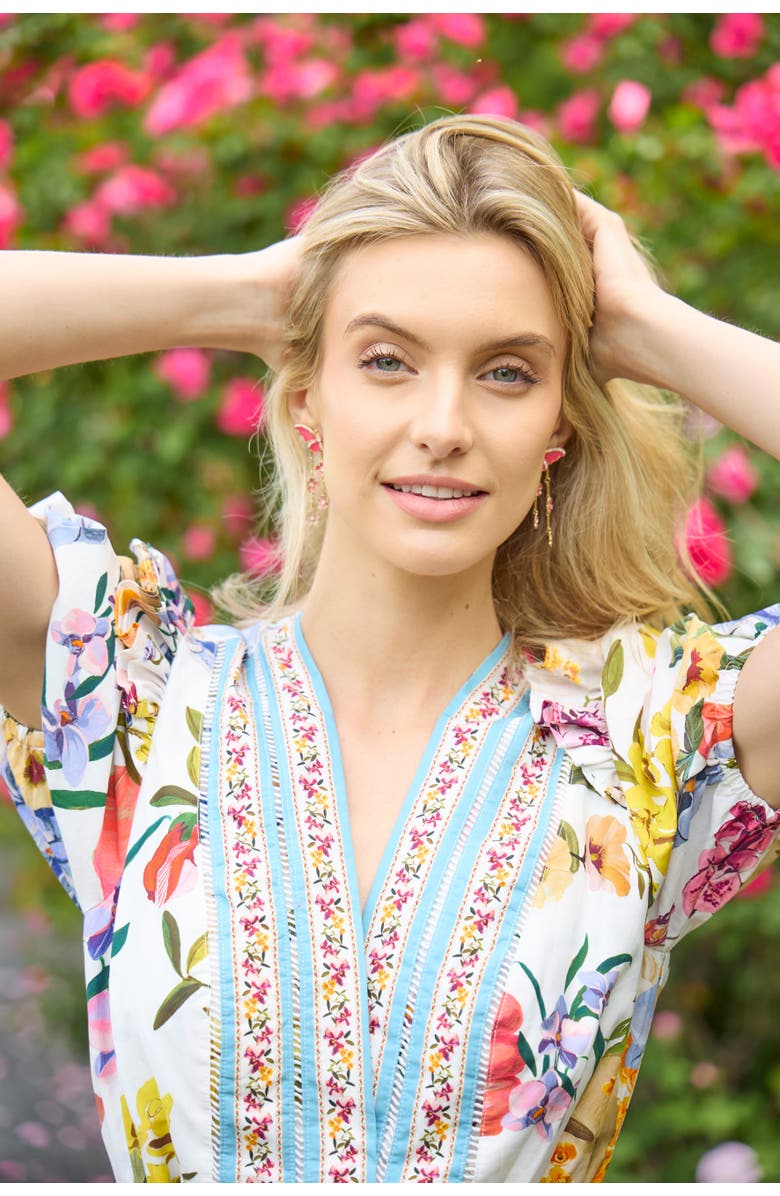 Alex and Ani New York Botanical Garden<sup>®</sup> 2-in-1 Butterfly Statement Earrings, Alternate, color, Pink