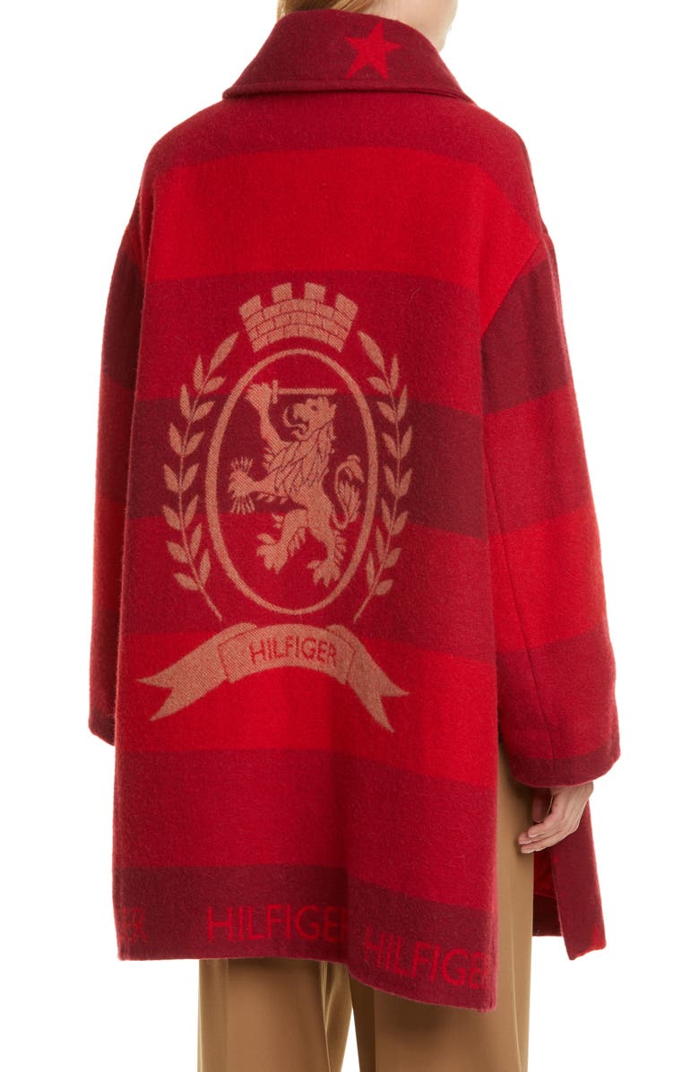 Hilfiger Collection Crest Wool Blend Blanket Coat, Alternate, color,