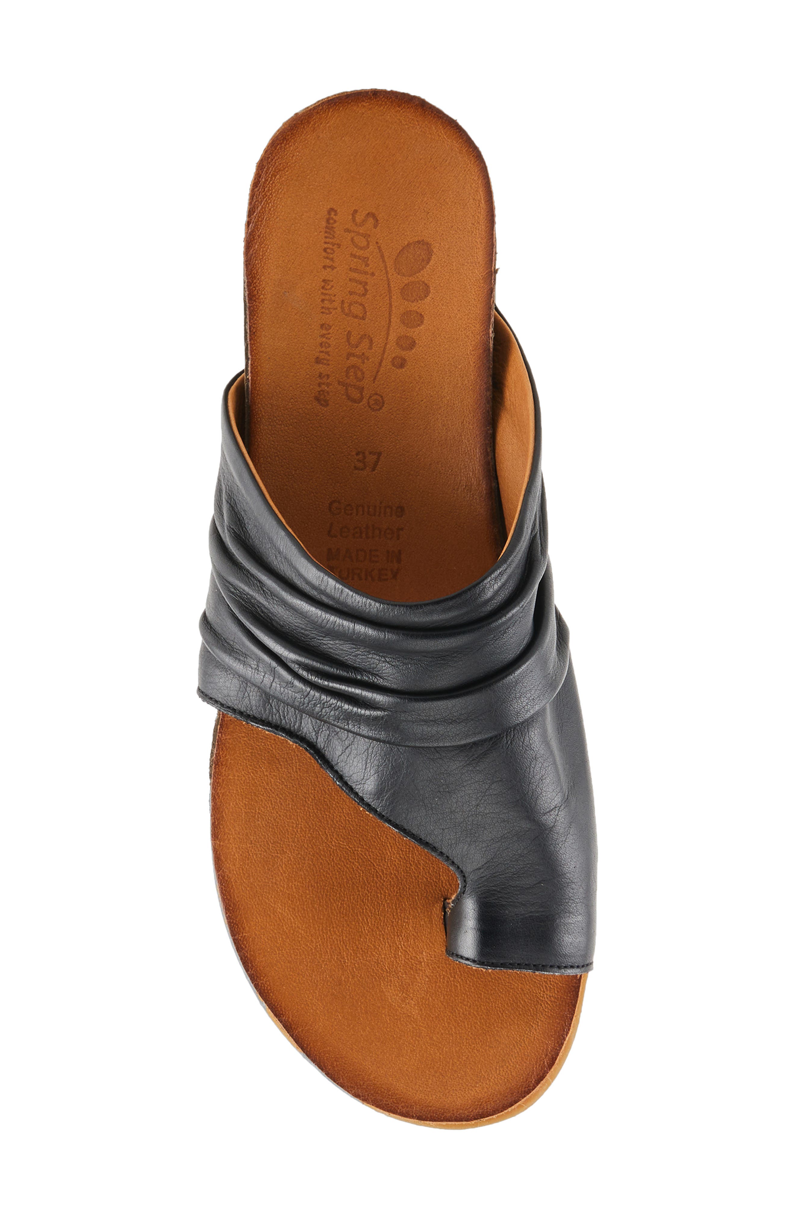 Spring Step Bates Toe Loop Sandal, Alternate, color, Black