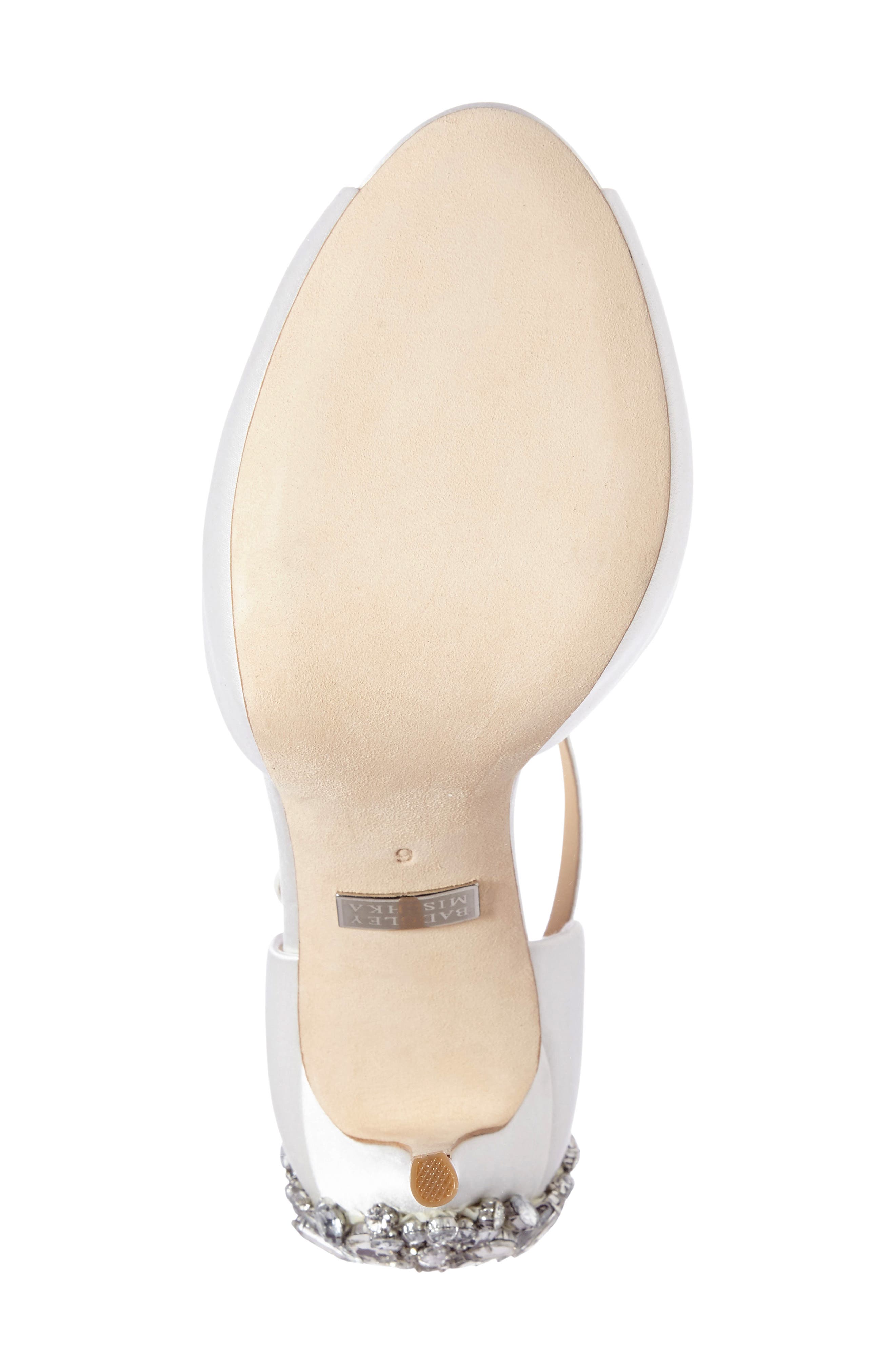 Badgley Mischka 'Dawn' Crystal Back d'Orsay Pump, Alternate, color, WHITE SATIN