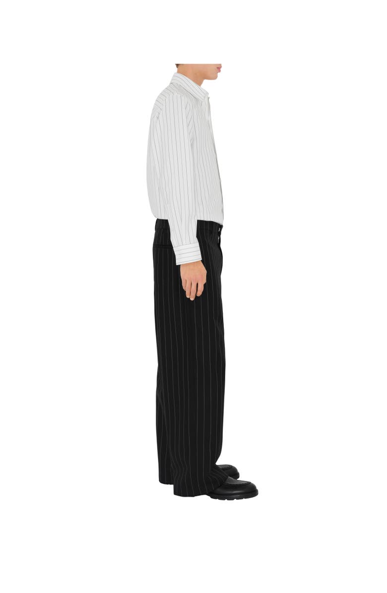 Burberry Pinstriped Wool Tailored Trousers, Alternate, color, 