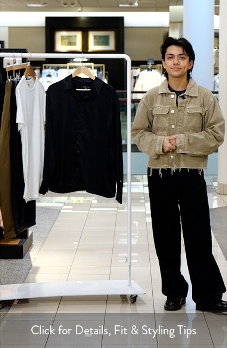 Avery Geo Jacquard Satin Button-Up Shirt, sales video thumbnail