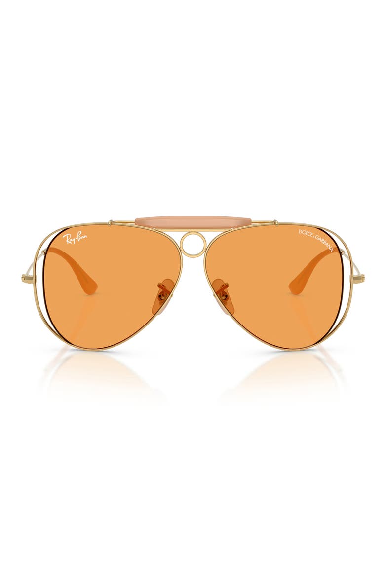 53mm Shooter Pilot Sunglasses, Main, color, ARISTA / ORANGE