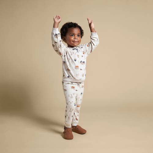 Modern Moments™ By Gerber Fleece Pajama Top & Pant Set In Oatmeal Village