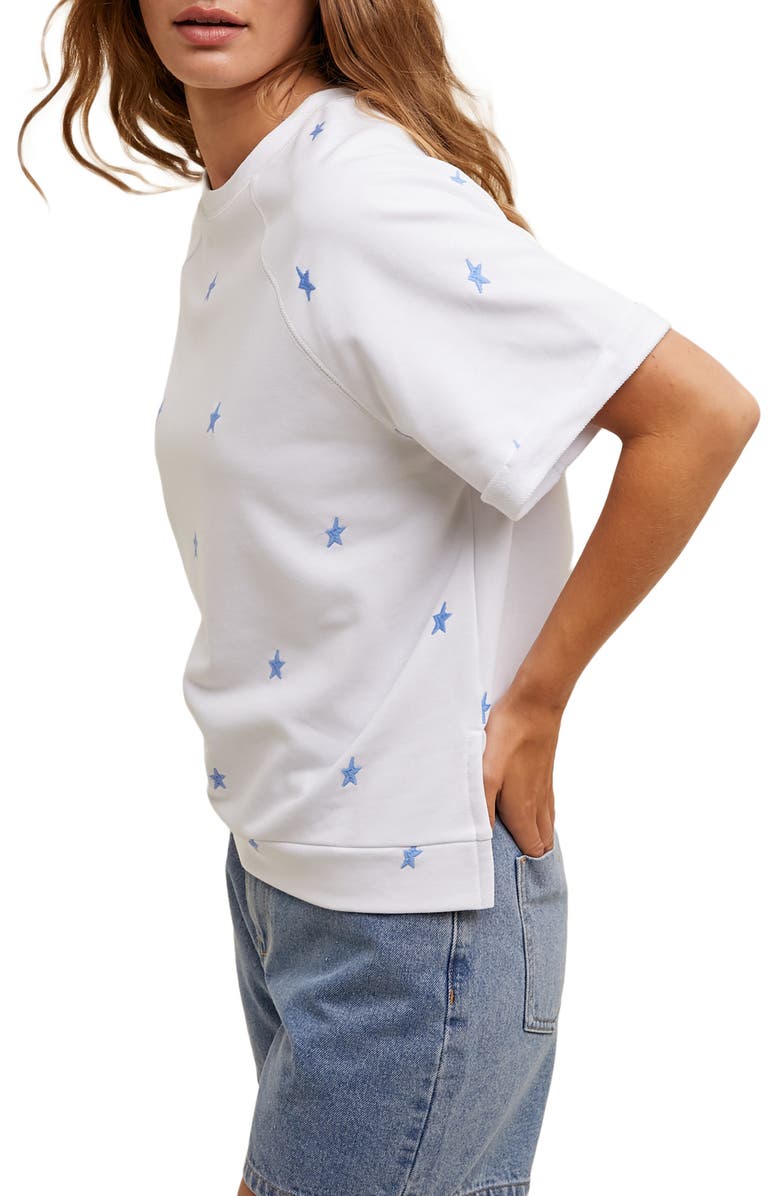 WISHLIST Star Embroidered Boxy Knit T-Shirt, Alternate, color, 