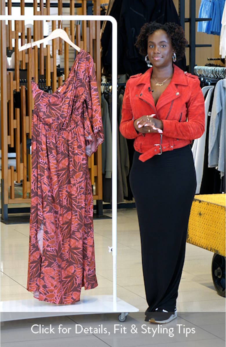 Floral One-Shoulder Maxi Dress, sales video thumbnail