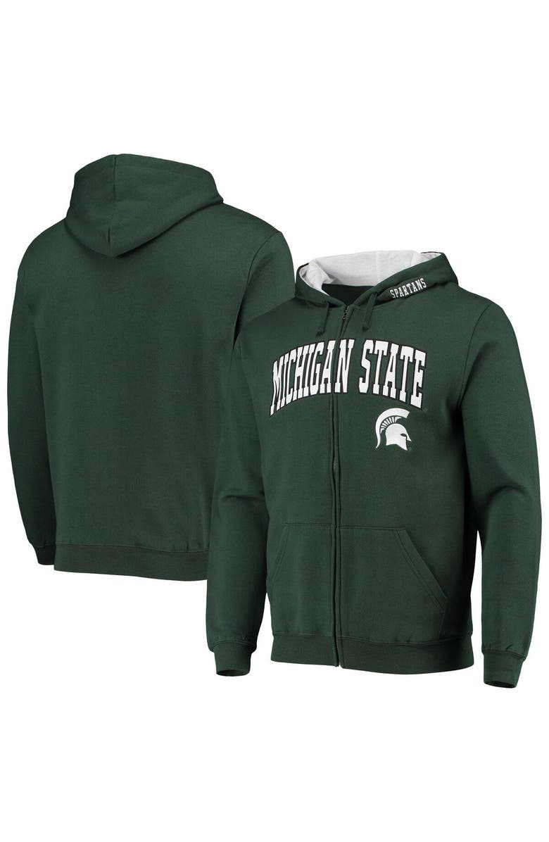 COLOSSEUM Men's Colosseum Green Michigan State Spartans Arch & Logo 3.0 Full-Zip Hoodie, Main, color, Green