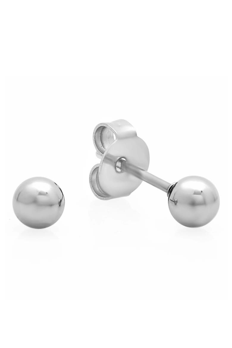 Stainless Steel Ball Stud Earrings, Main, color, SILVER