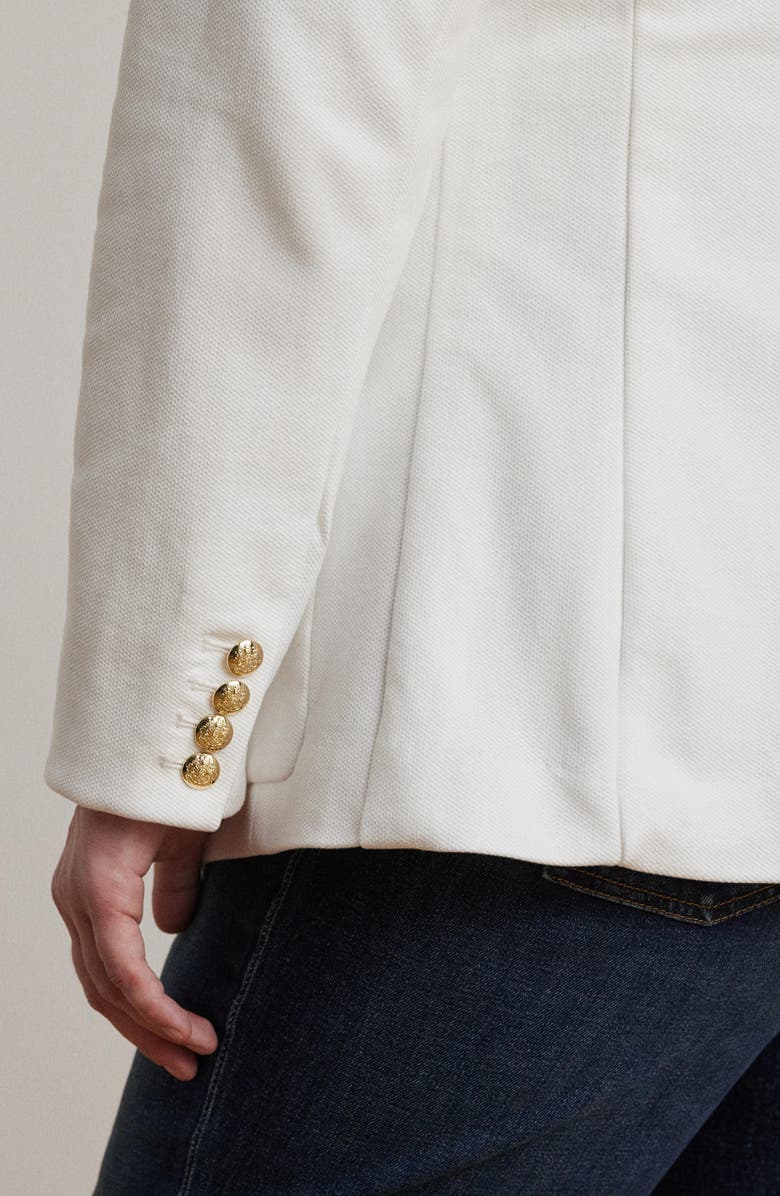Lauren Ralph Lauren Bullion Logo Patch Blazer, Alternate, color, White