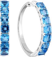 EFFY Sterling Silver Blue Topaz Hoop Earrings