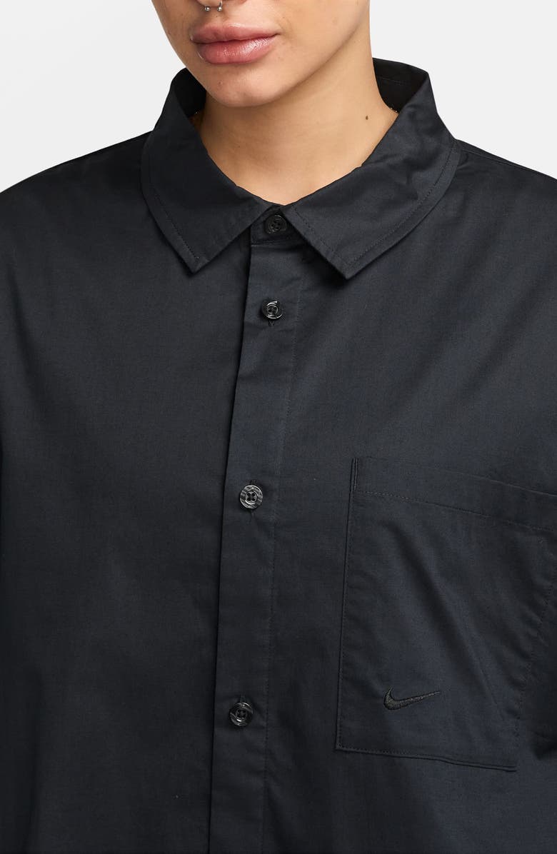 Nike Sportswear Chill Stretch Cotton Poplin Button-Up Shirt, Alternate, color, 