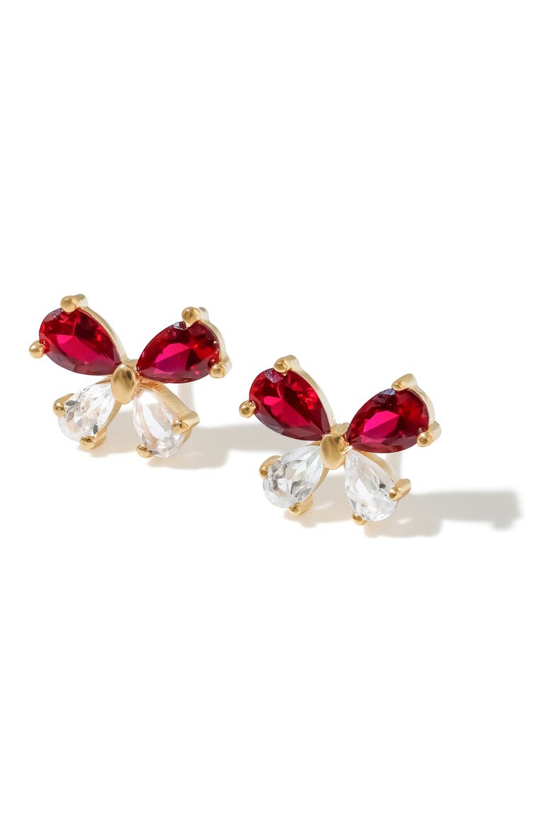 Goldtone Stud Earrings, Main, color, PINK