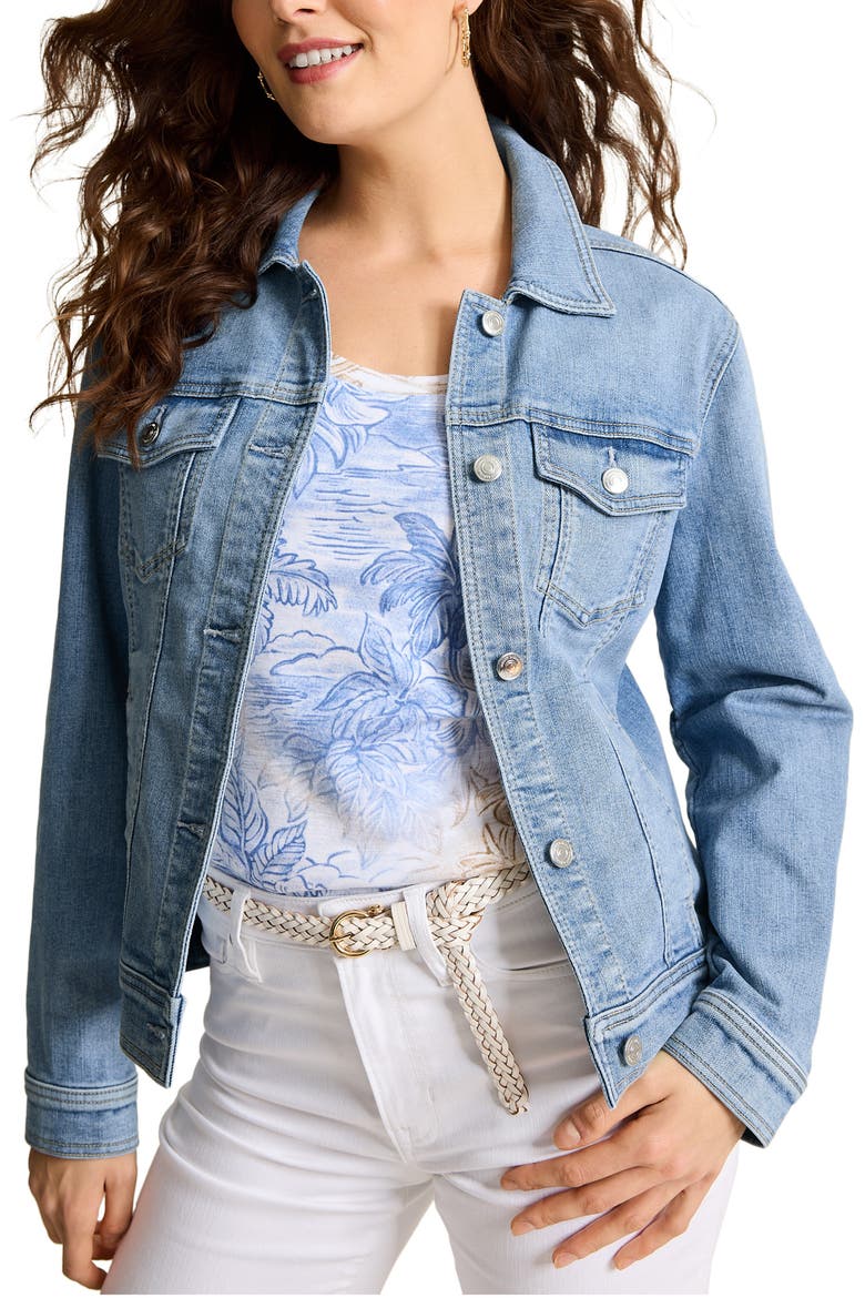 Classic Denim Trucker Jacket, Alternate, color, AMALFI COAST WASH