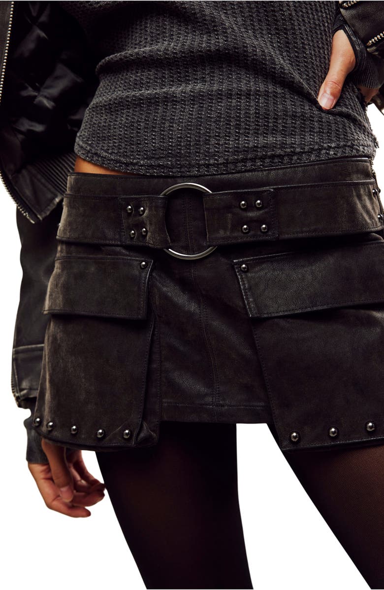 Free People Low Rise Faux Suede Micro Miniskort, Alternate, color, 