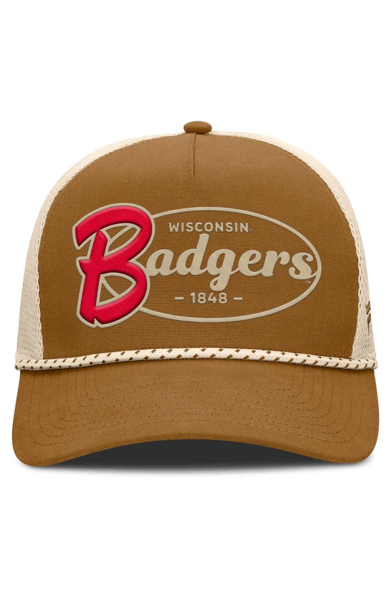FANATICS Men's Fanatics Brown Wisconsin Badgers Trucker Adjustable Hat, Alternate, color, Brown