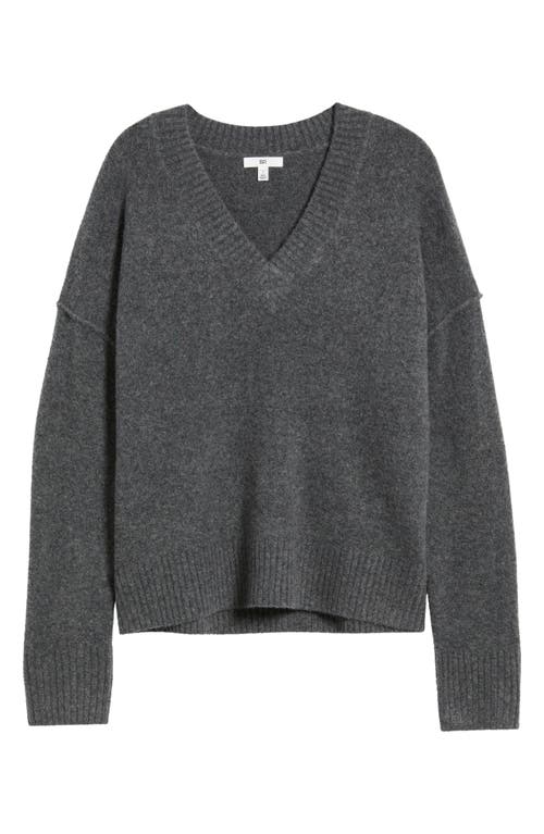 Bp. Oversize Cozy V-neck Sweater In Gray