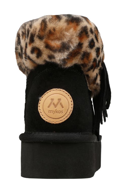Mykos Suede & Faux Fur Trim Boot In Black