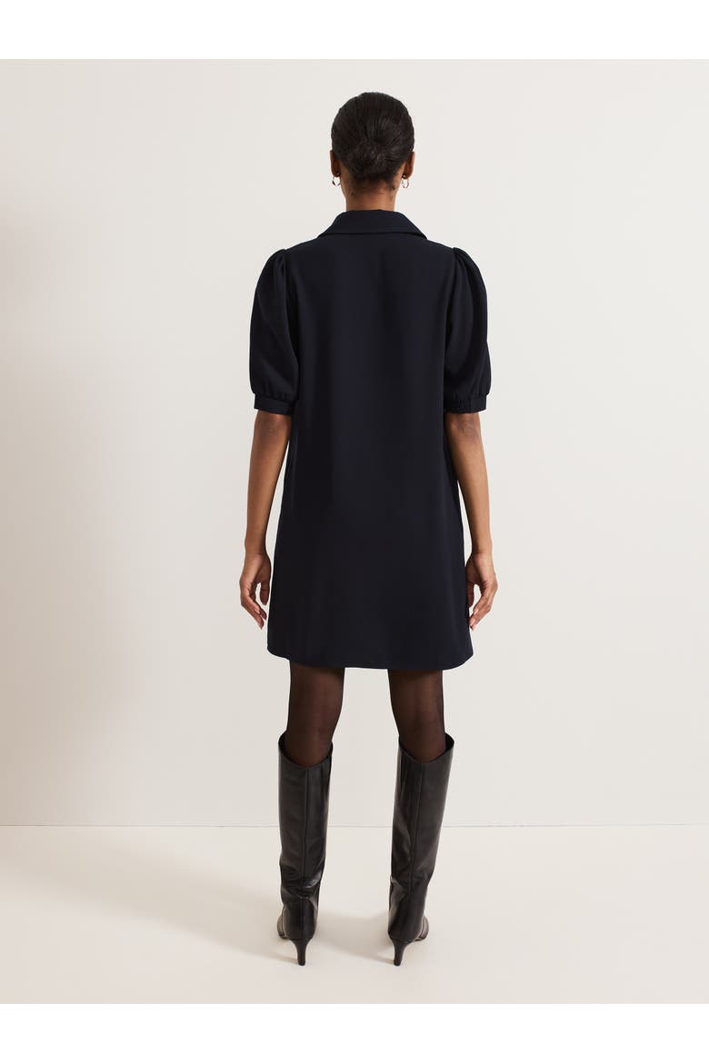 Claudia Button Swing Mini Dress, Alternate, color, Navy
