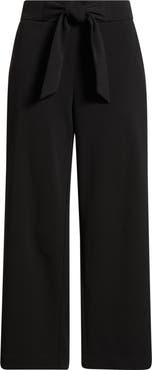 AK ANNE KLEIN Tie Front Pull-On Wide Leg Crop Pants