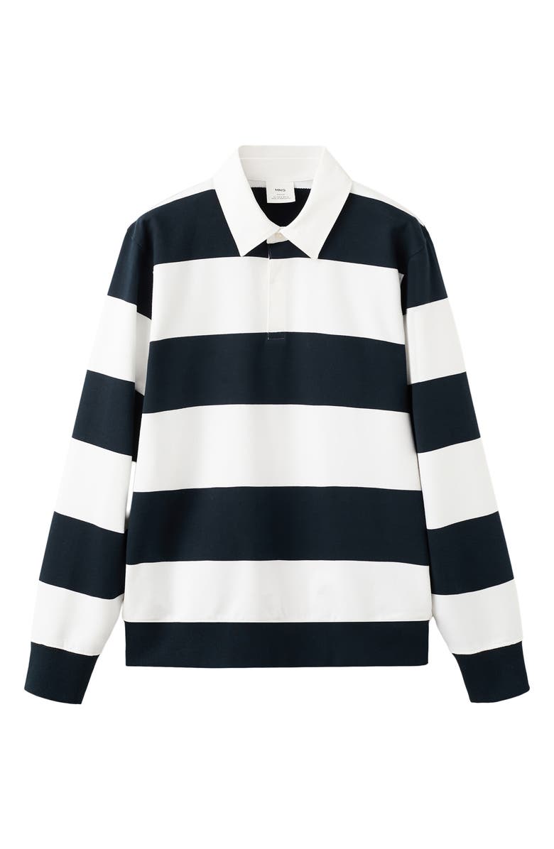 MANGO Stripe Polo Sweater, Alternate, color, White