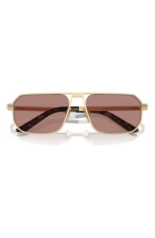 Prada 59mm Pillow Sunglasses In Matte Pale Gold
